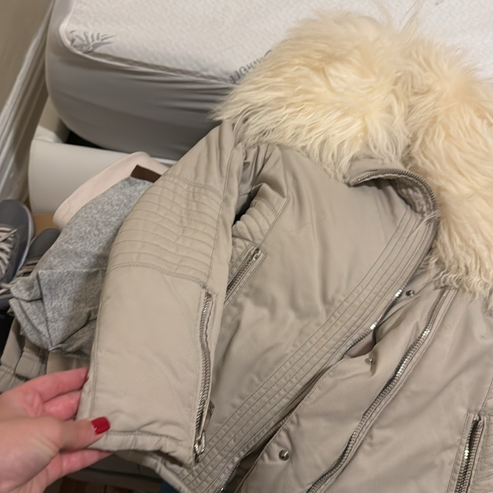 Moncler Choisia Jacket Fur Goat Coat Puffer Biker… - image 4